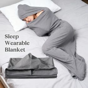 Wearable Hooded Sleep Pod Blanket, 2-in-1 Full Body Sleeping Bag
