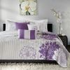 6 Piece Printed Cotton Quilt Set with Throw Pillows