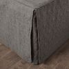 3 Piece Split Corner Pleated Quilted Bedspread Dark Grey King