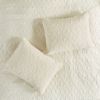 3 Piece Split Corner Pleated Quilted Bedspread Cream King