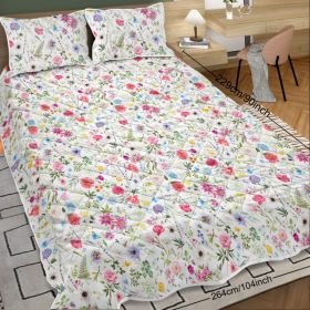 Red Floral Quilt 3 Pieces Microfiber Quilt Sets Lightweight Bedspreads Botanical Coverlets Quilt Bedding Set All Season Quilts Twin Full Queen King Si (Option: King-pink)